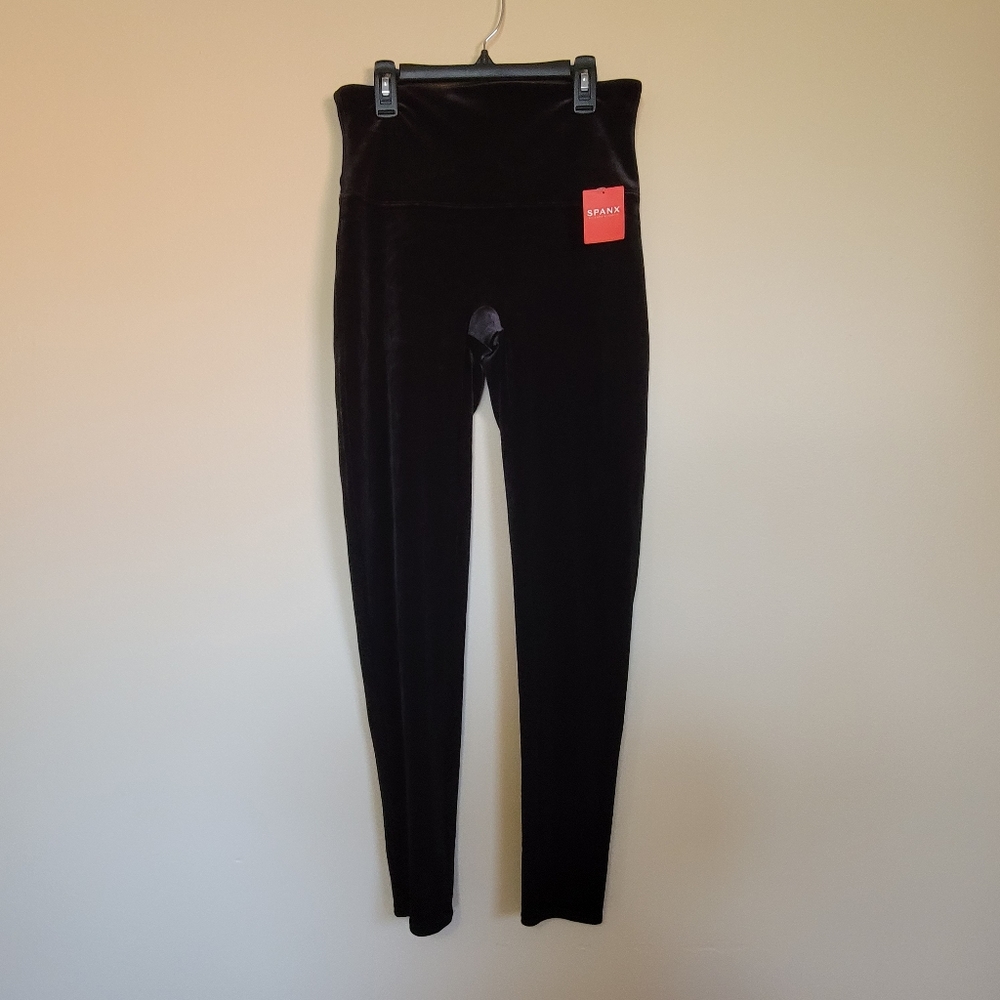 SPANX Black Velvet Leggings Size XL - NWT